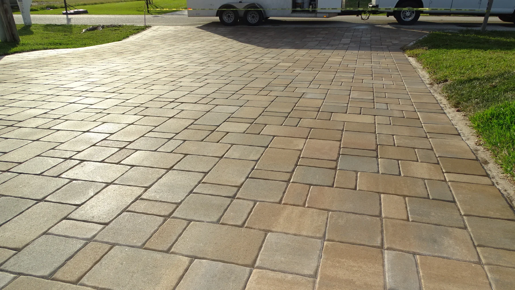 Completed driveway paver project