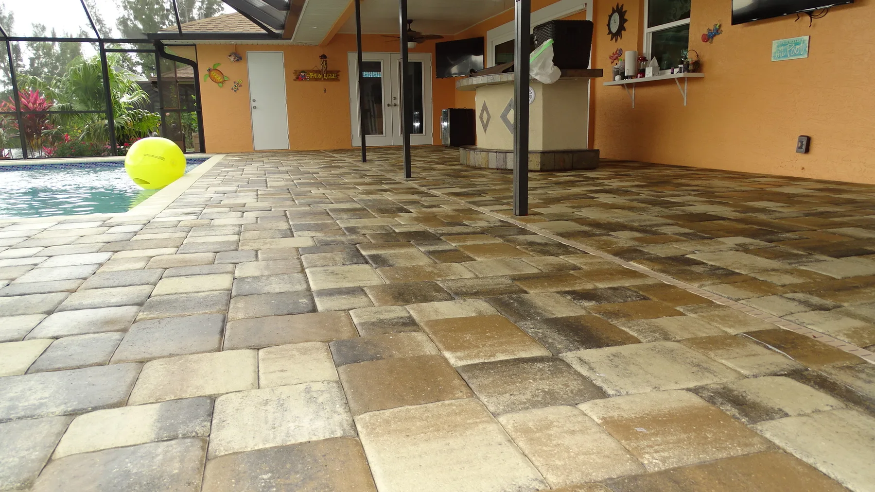 Paver pool deck project by Xtreme Paver Solutions
